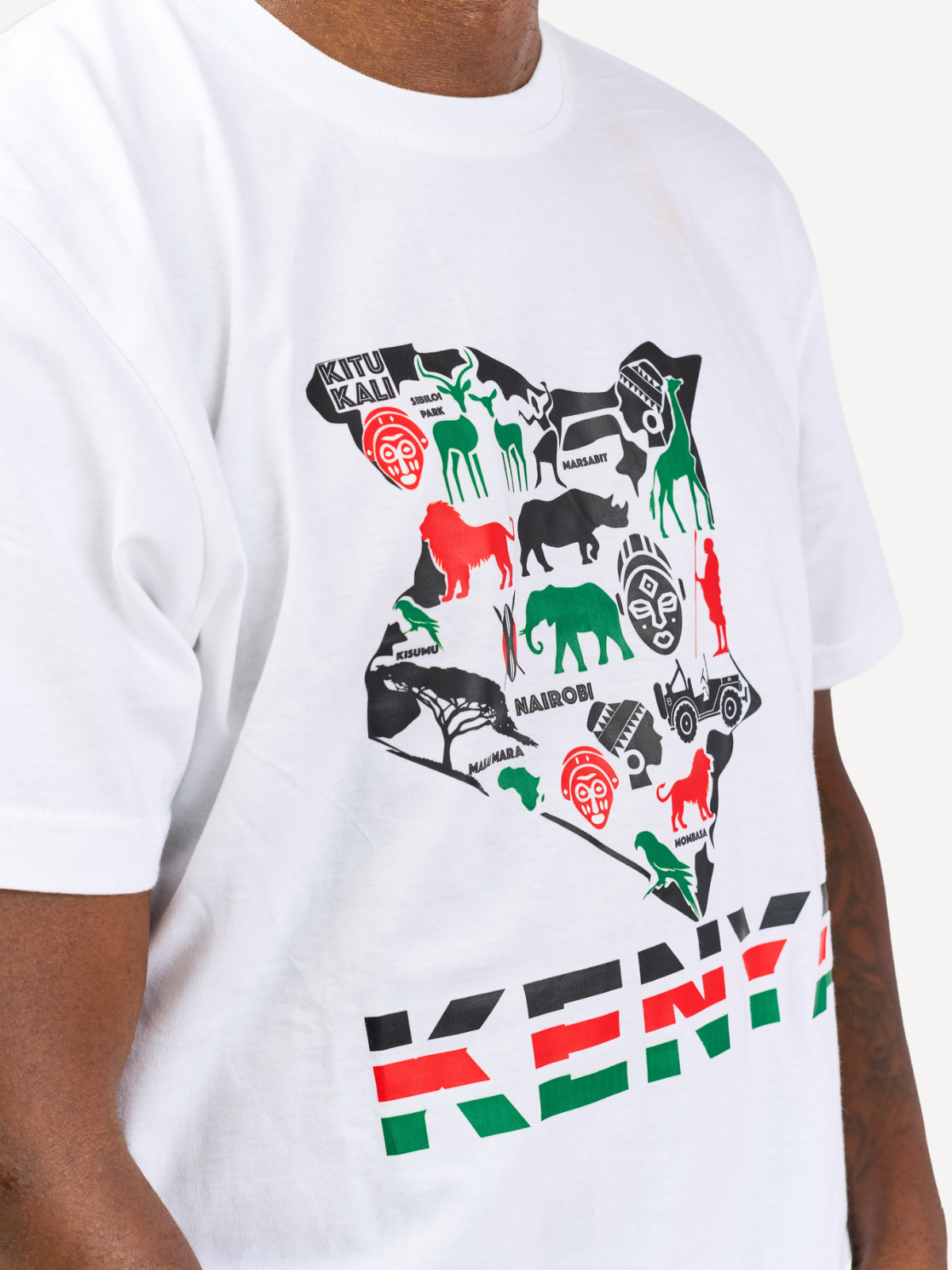 Kali Graphic Ts: White with Kenya Map