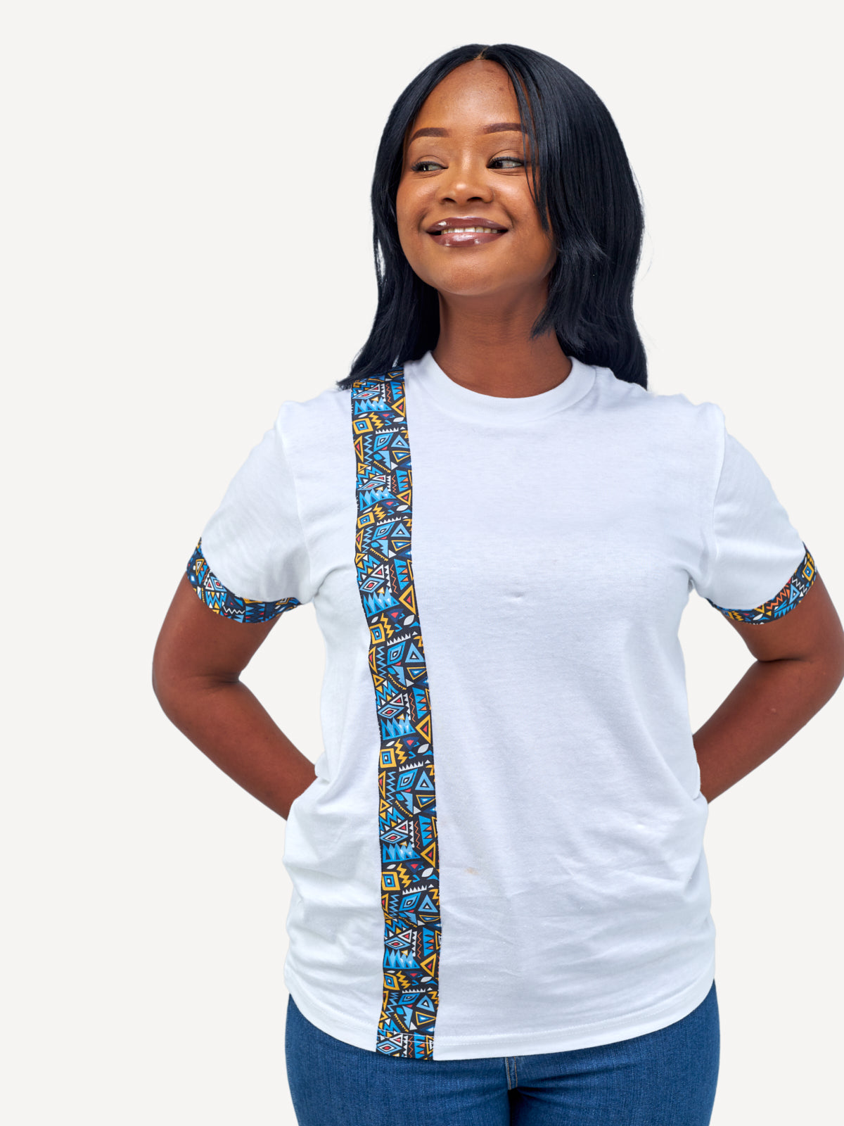 Kali Premium Ts: White with Blue KK Strip