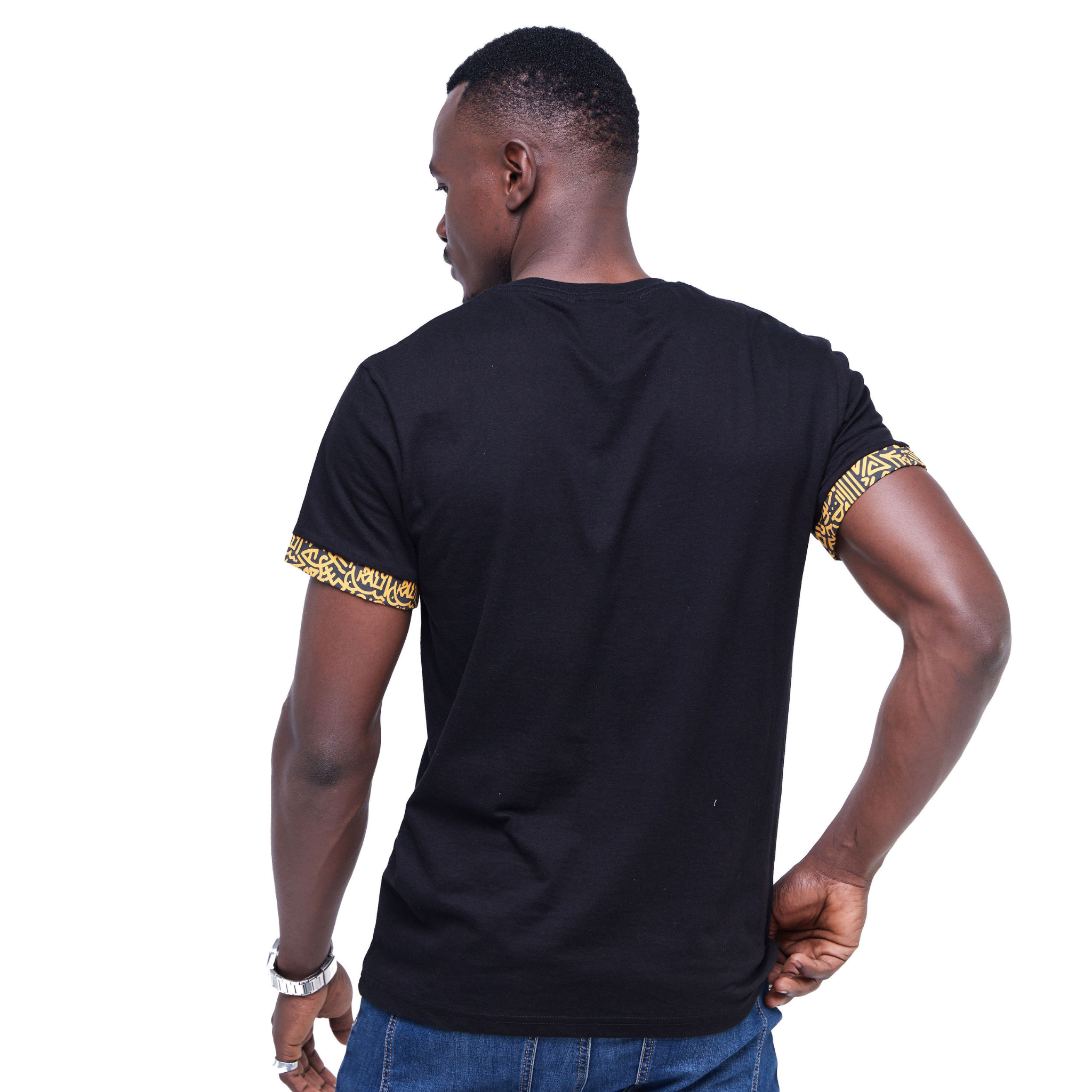 Kali Premium Ts: Black with Gold KK Print (SLEEVES)