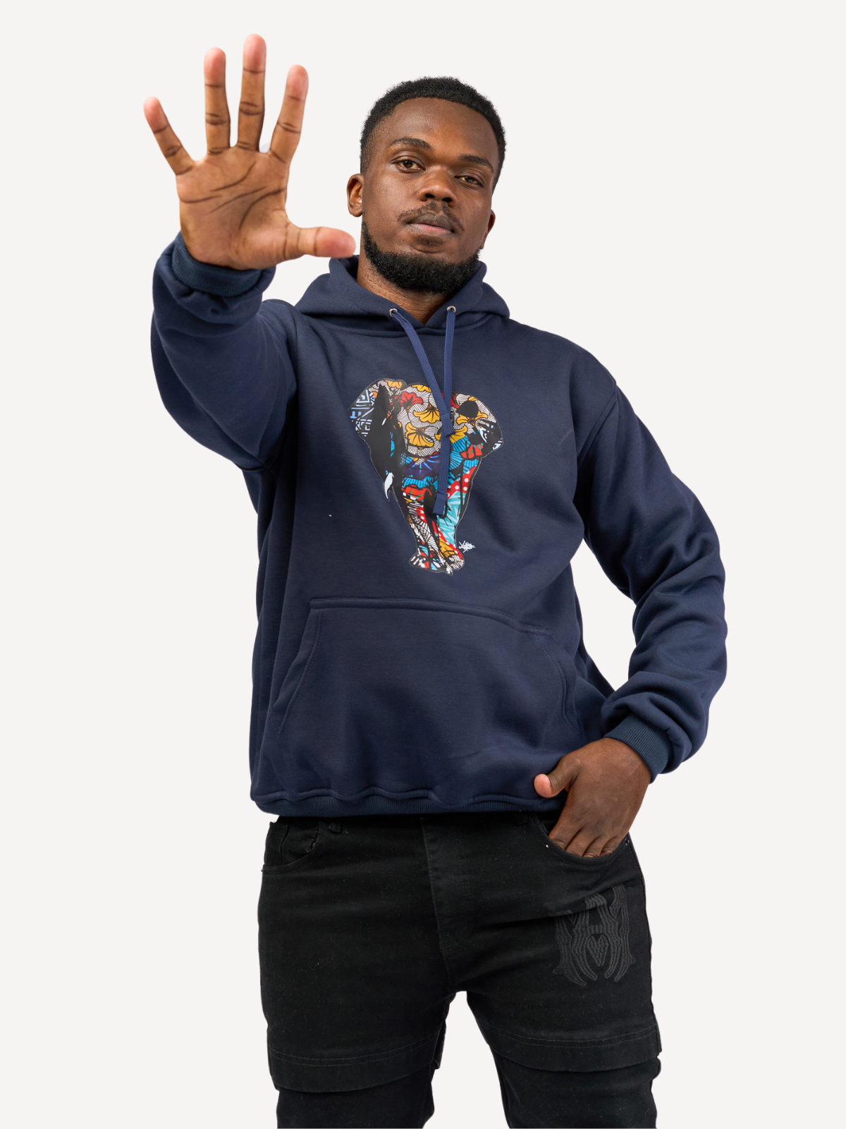 Kali Graphic Hoodies: Navy with Tembo 3