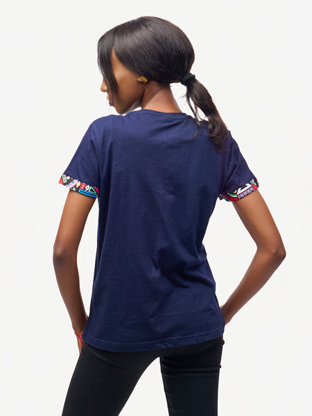 Ladies Ts: Navy with Pink Tribal