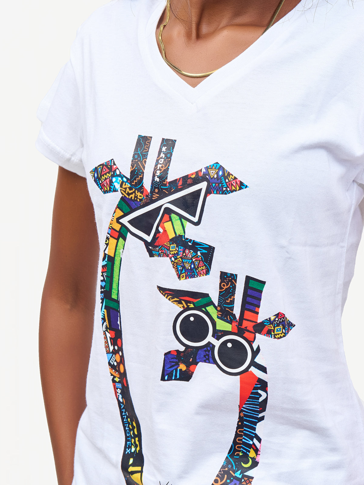 Kali Graphic Ts: Ladies - White with Twiga