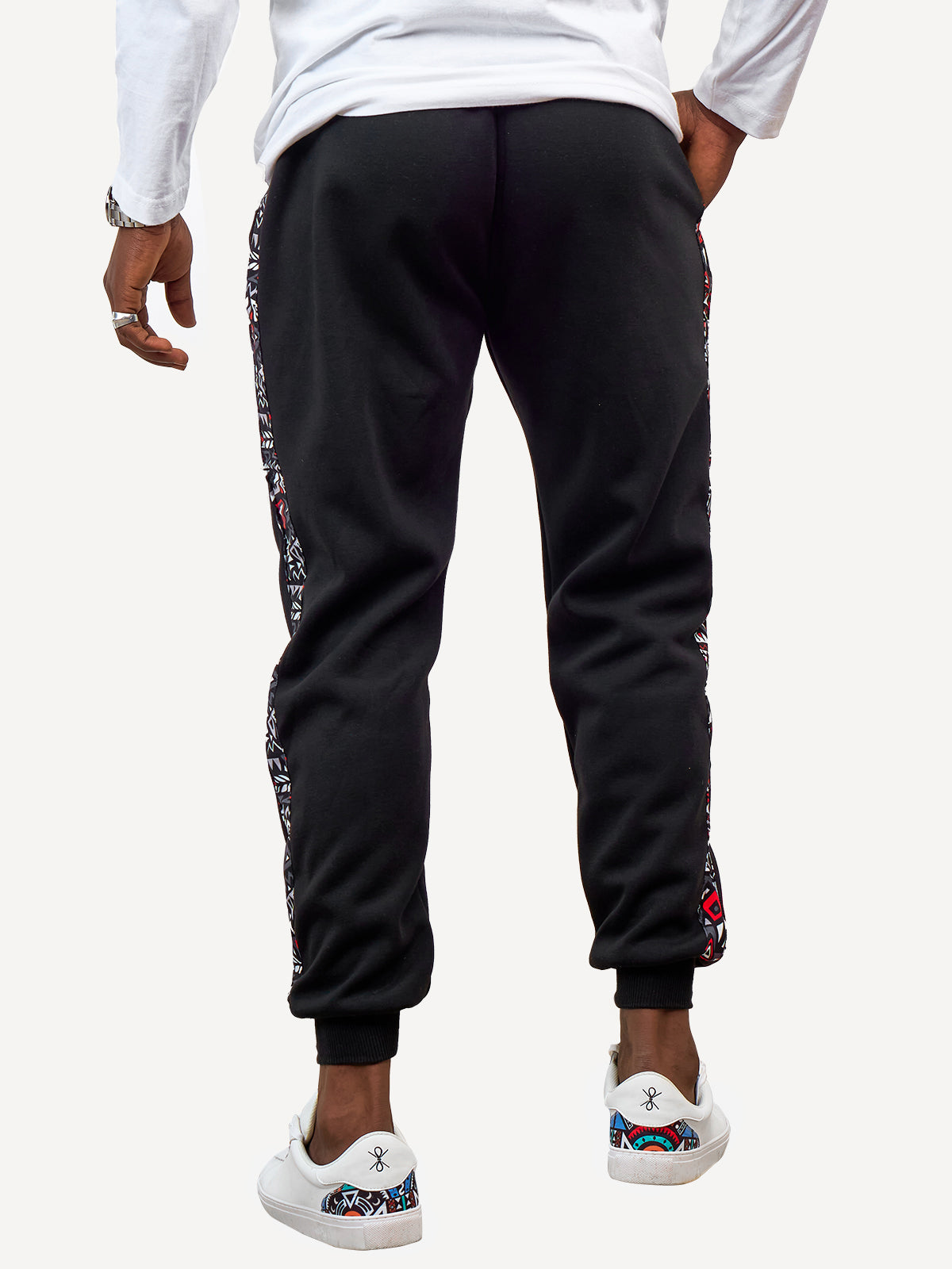 Kali Sweats: Pants - Black with Red & Grey KK