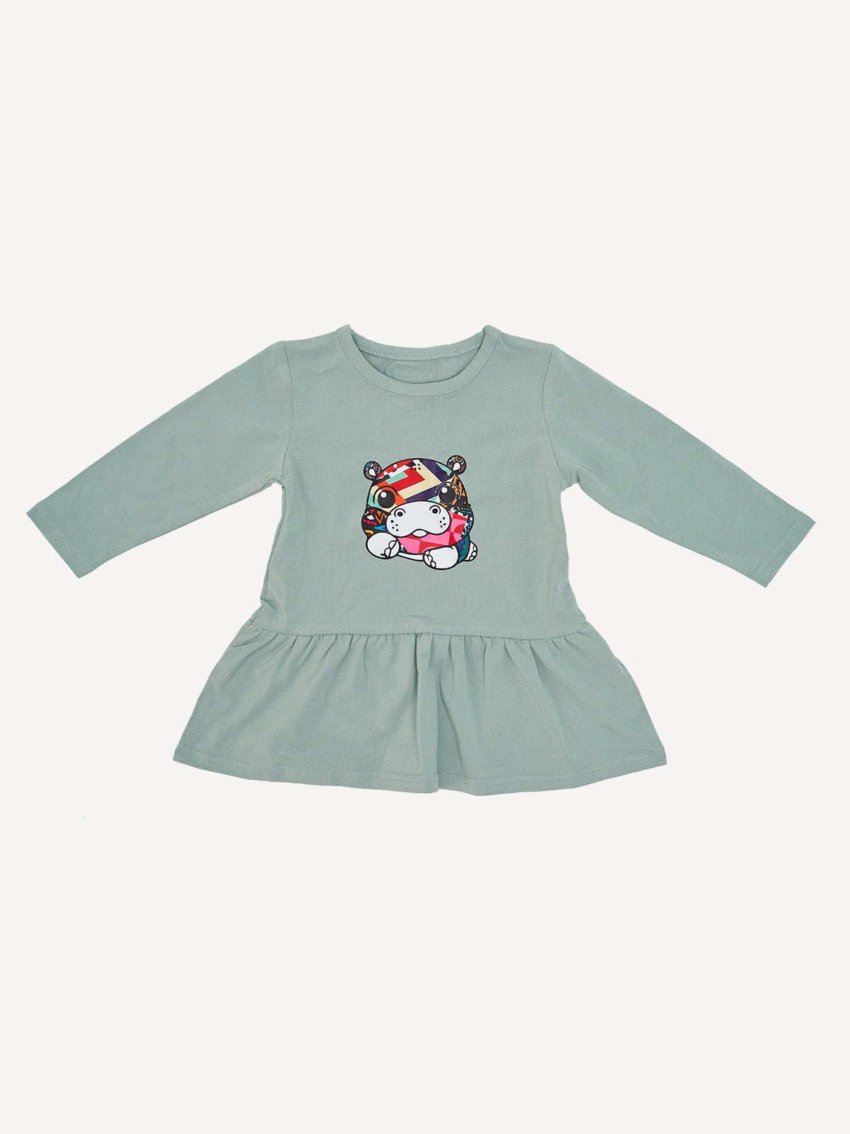 Kali Totos: Jersey Dress - Sea with Baby Hippo