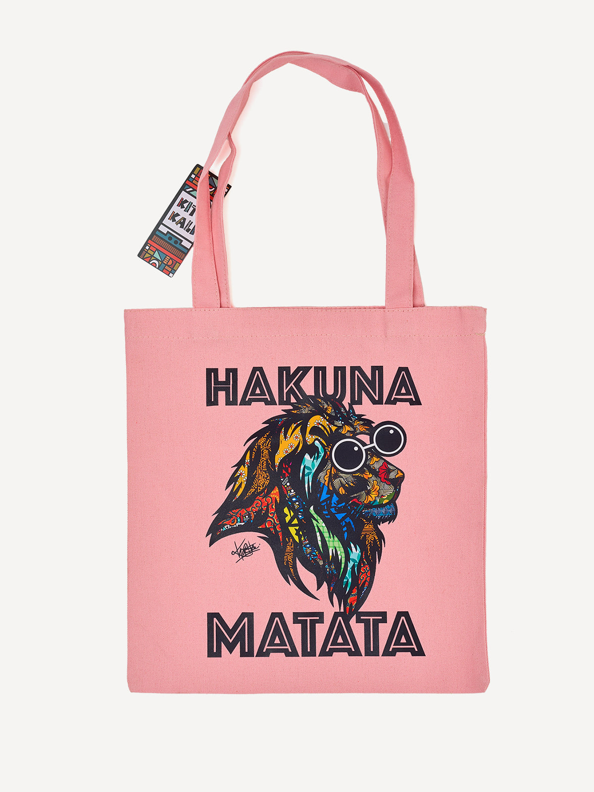 Graphic Tote Bags: Pink with Hakuna Matata Simba