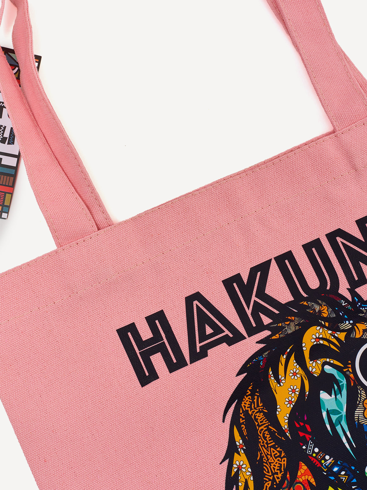 Graphic Tote Bags: Pink with Hakuna Matata Simba