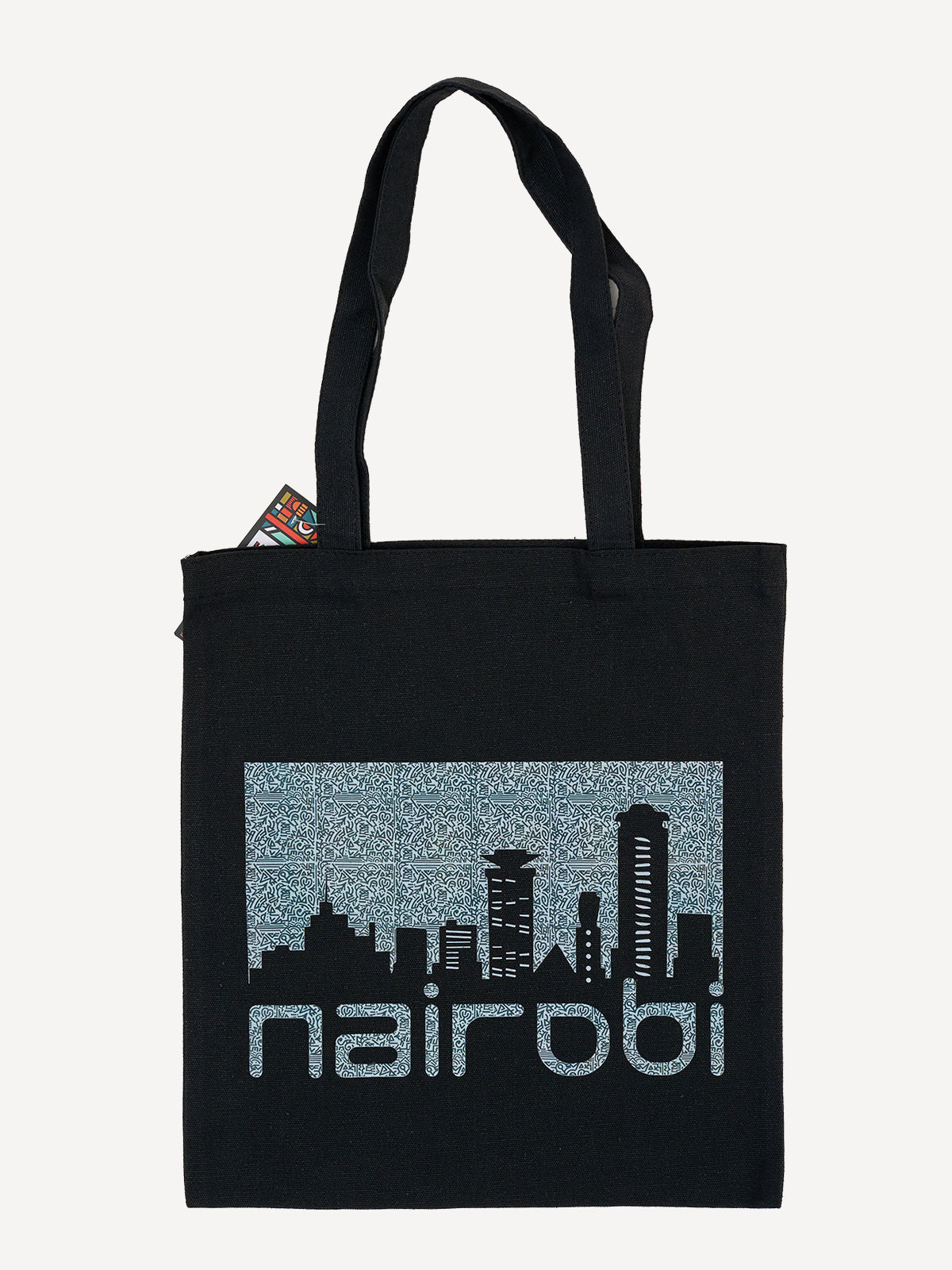 Graphic Tote Bags: Black with Nairobi