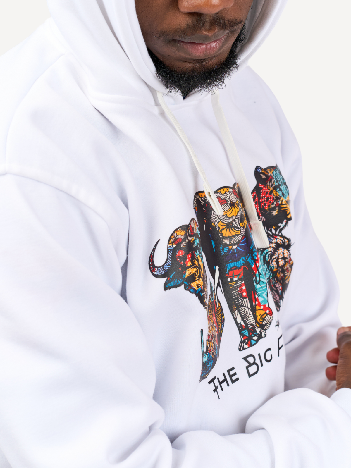 Kali Graphic Hoodies: White with The Big Five