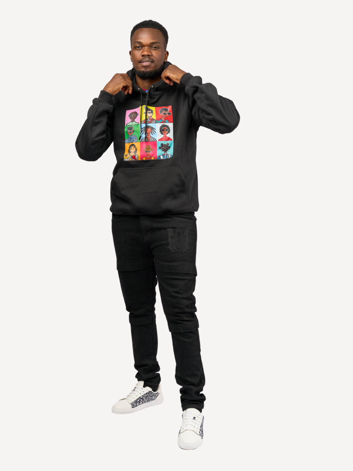 Kali Graphic Hoodies: Black with Watu