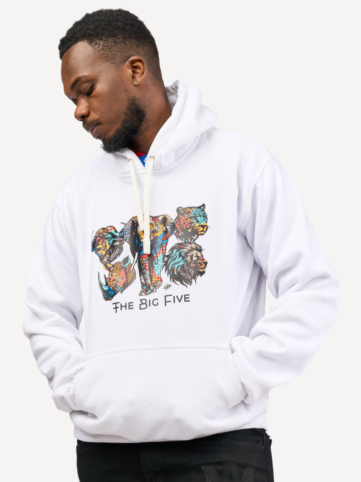 Kali Graphic Hoodies: White with The Big Five