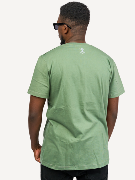 Kali Graphic Ts: Olive Green with Twiga