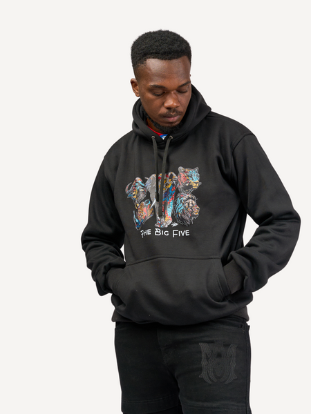 Kali Graphic Hoodies: Black with The Big Five