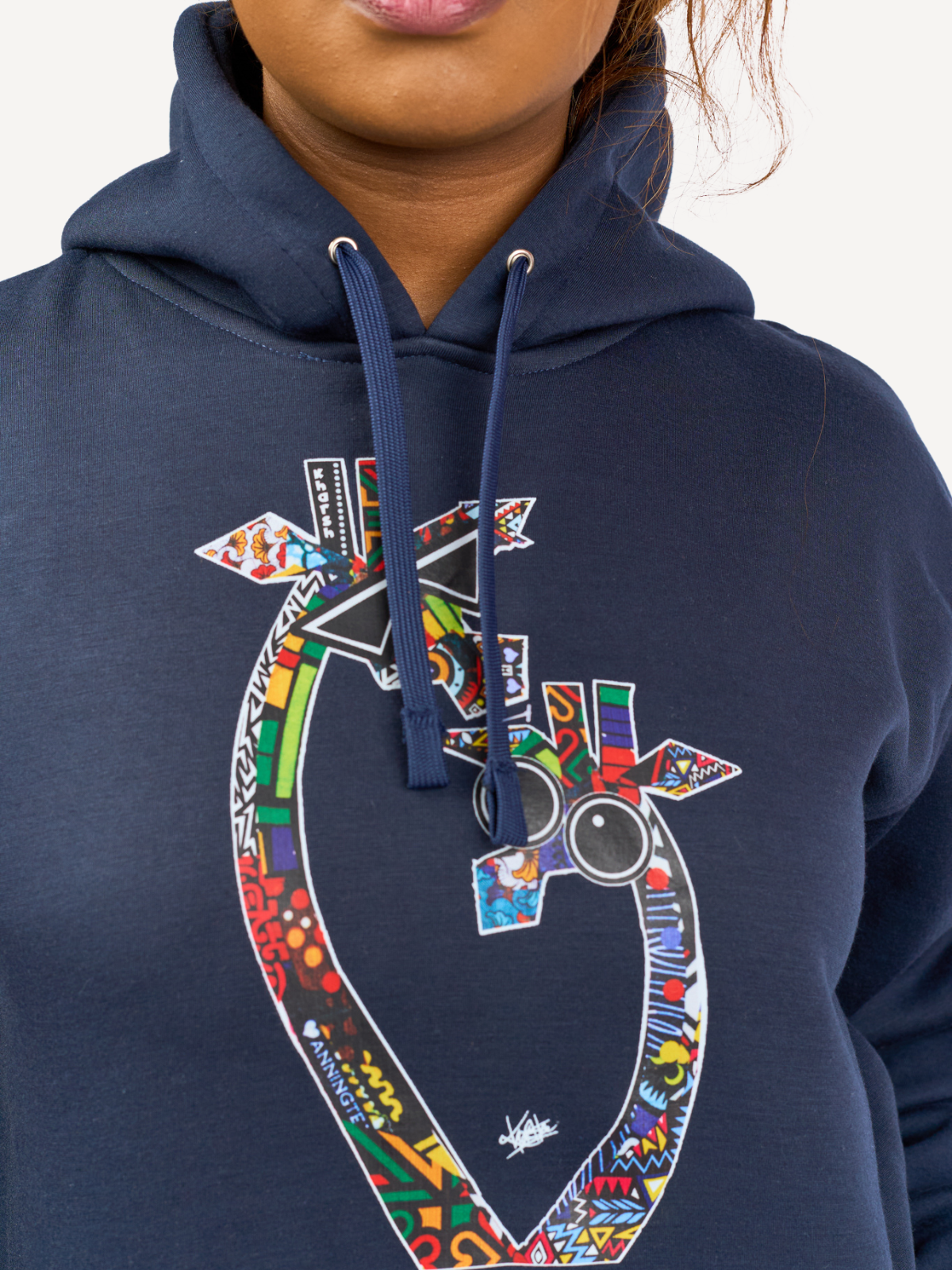 Kali Graphic Hoodies: Navy with Twiga