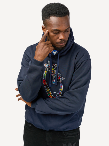 Kali Graphic Hoodies: Navy with Twiga