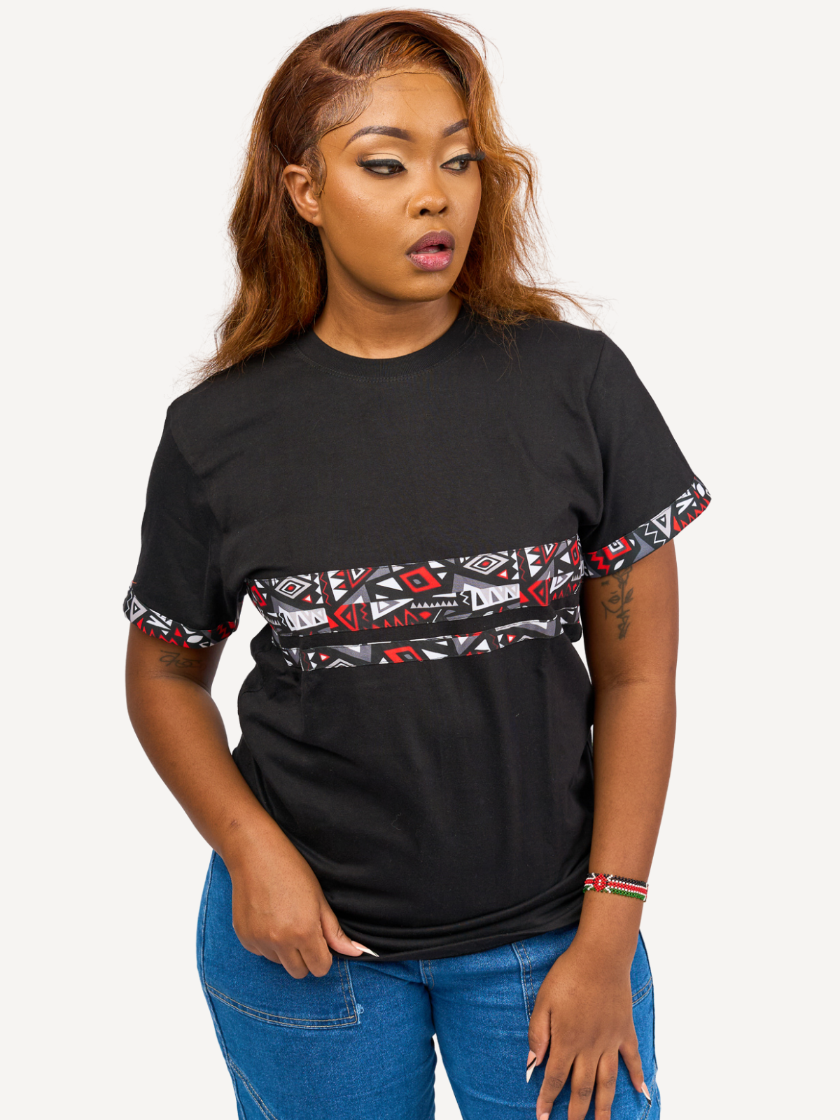 Kali Premium Ts: Black with Red & Grey KK 2 Strip