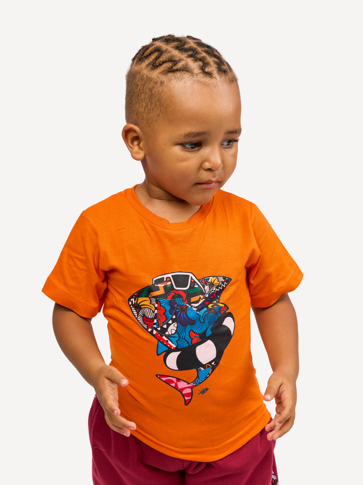 Kali Kids Ts: Orange with Shark