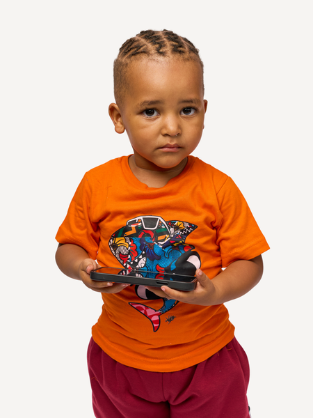 Kali Kids Ts: Orange with Shark