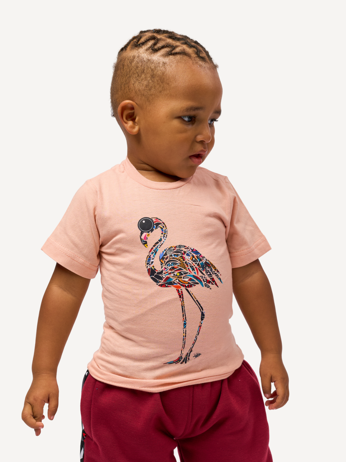 Kali Kids Ts: Baby Pink with Flamingo