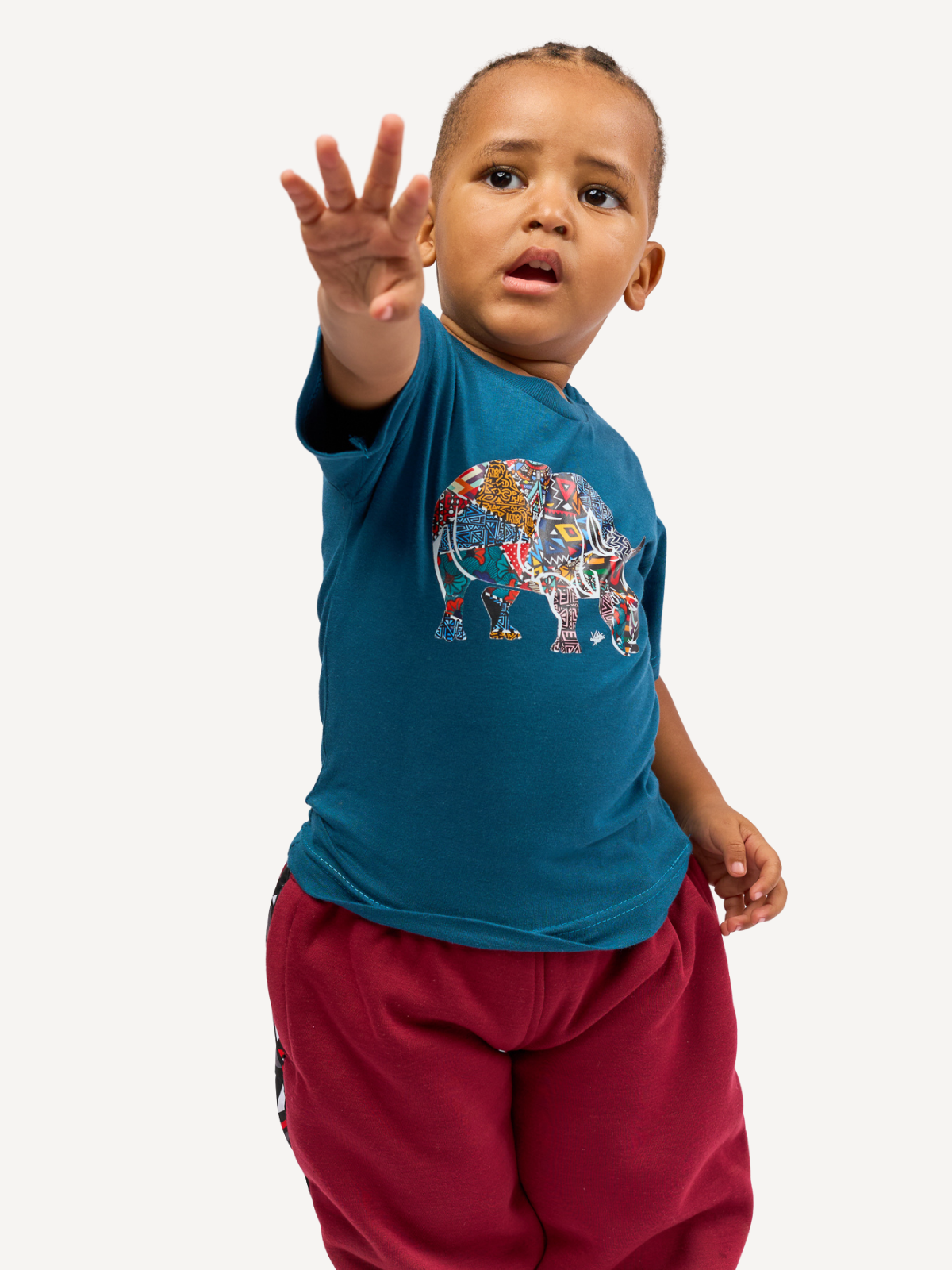 Kali Kids Ts: Petrol Blue with Kifaru