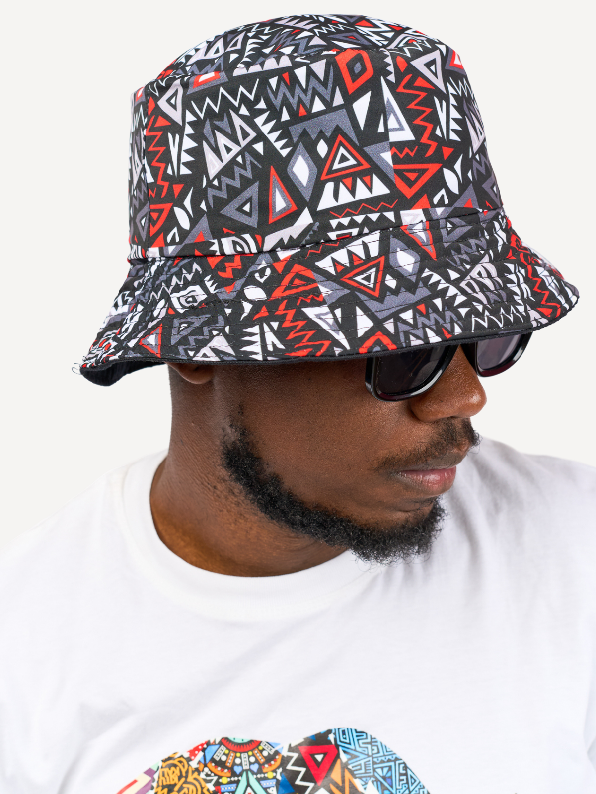 Kali Bucket Hats: Red & Grey KK