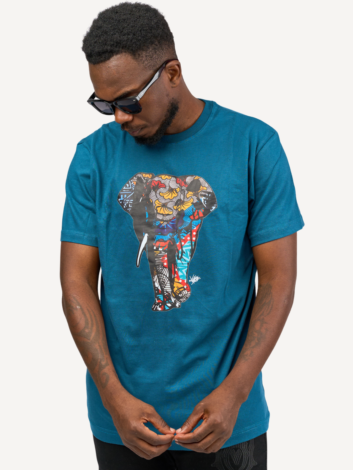 Kali Graphic Ts: Petrol Blue with Tembo 3