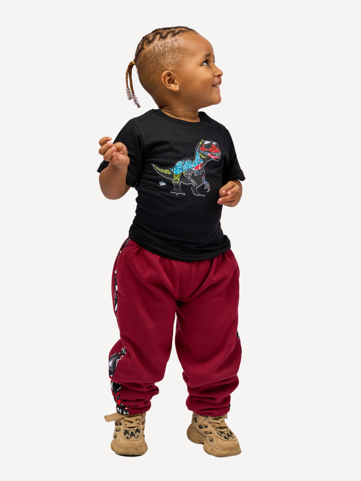 Kali Kids Ts: Black with Dino 1