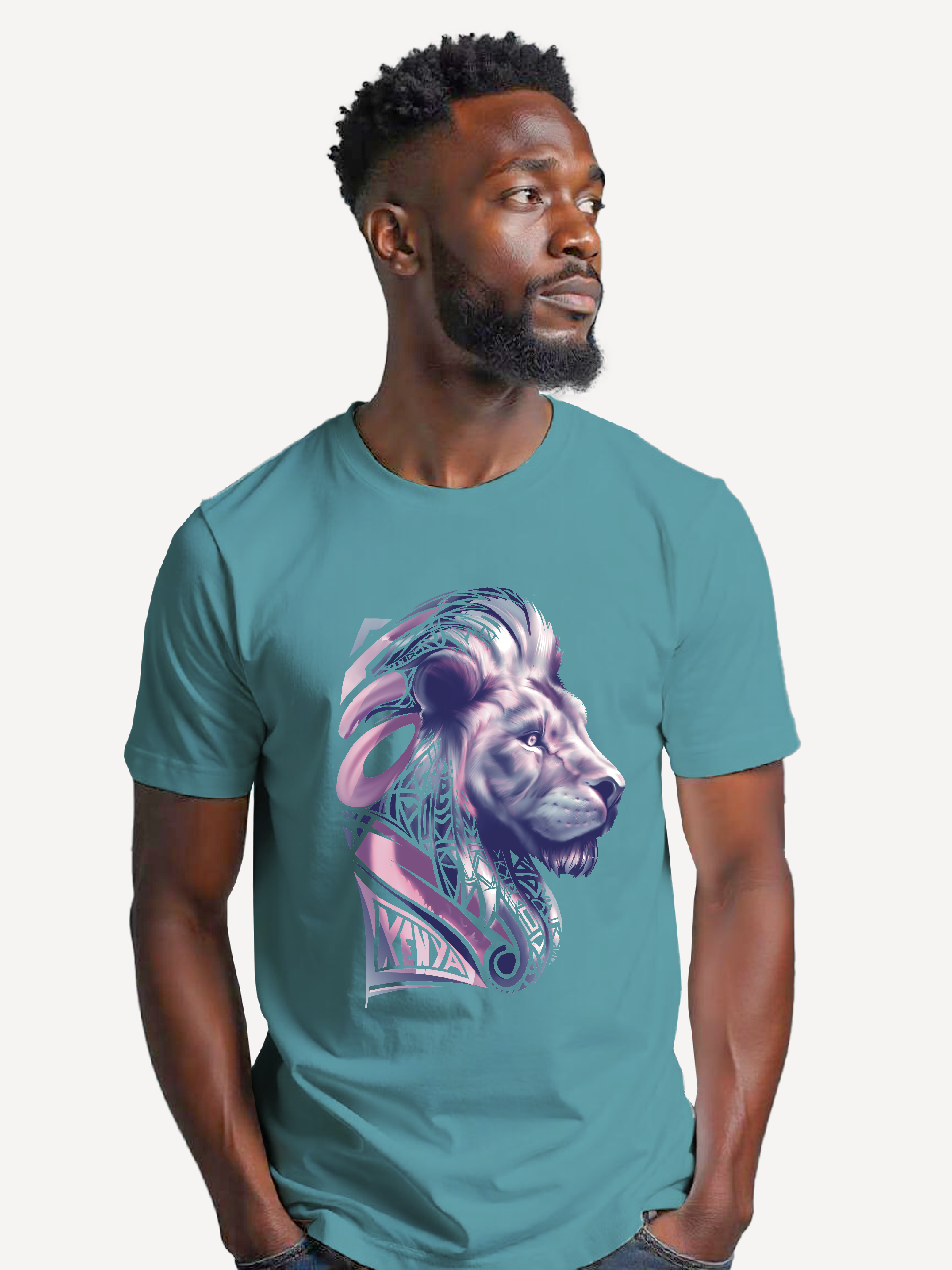 Kali Graphic Ts: Teal with Simba II
