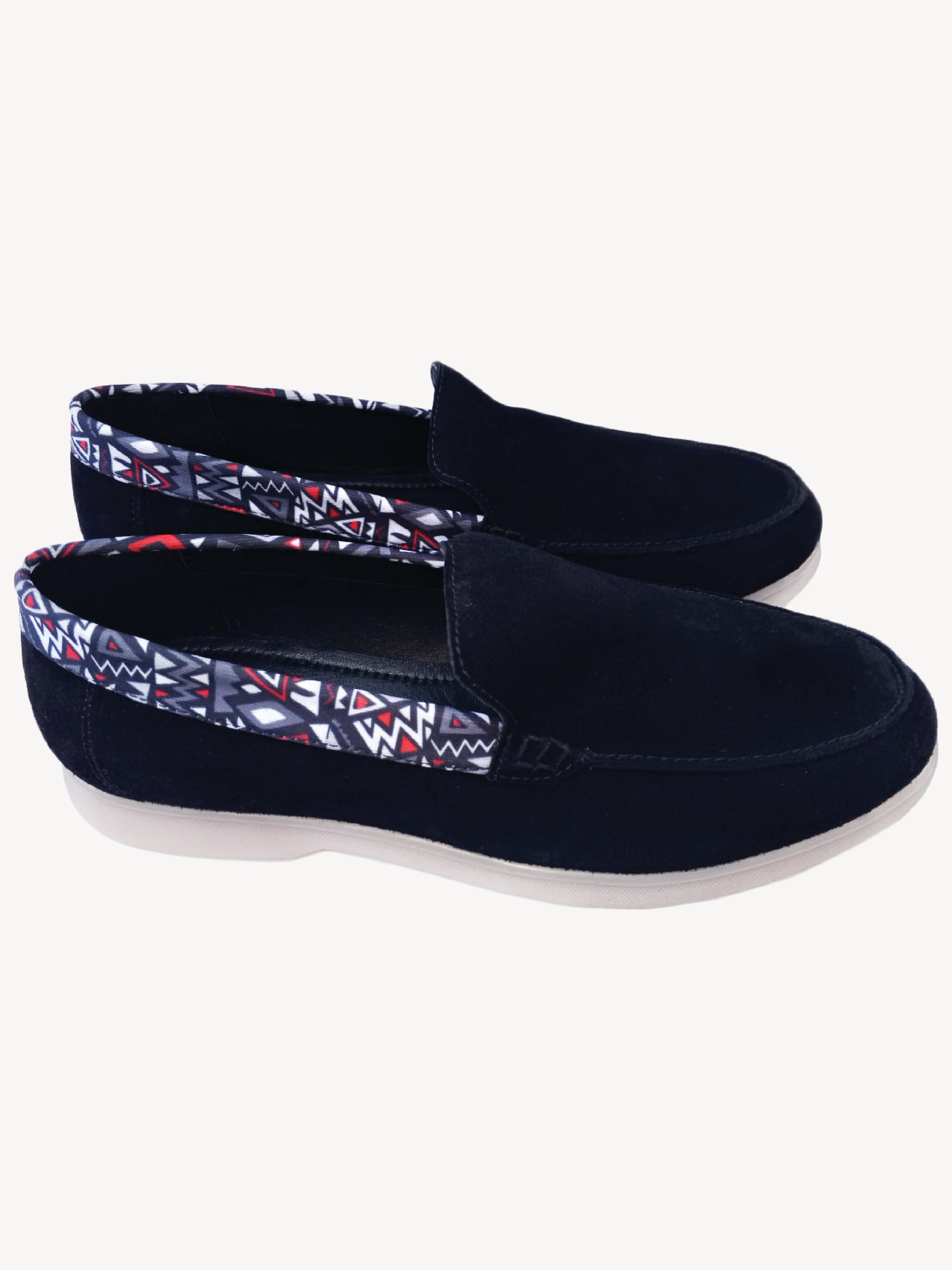 Loafers: Black with Red & Grey KK